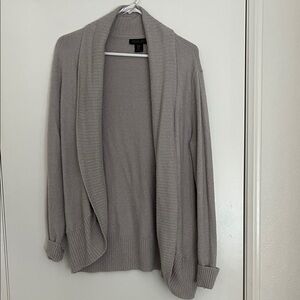 Rachel Zoe Cozy Open-Front Shawl Cardigan Sweater - Gray